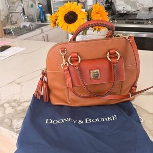 Dooney & Bourke Tan and Brown Crossbody Bag